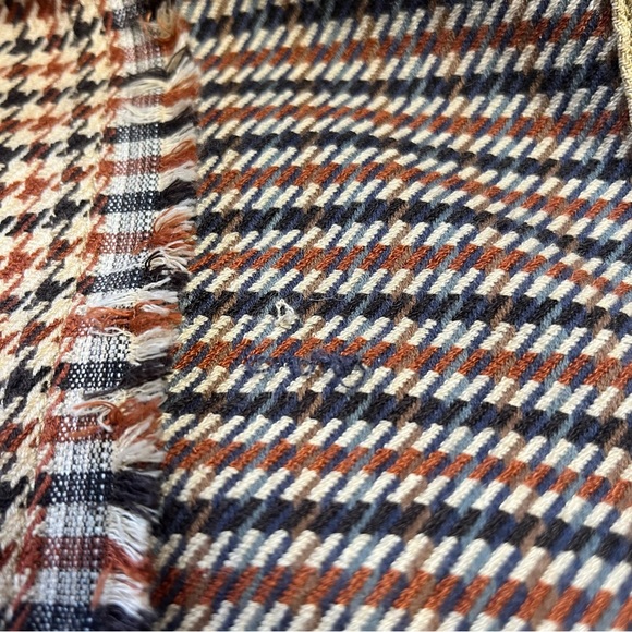 We The FREE PEOPLE Medium Bentley Ombre Shirt Jacket Overcoat Houndstooth Plaid - Picture 12 of 12